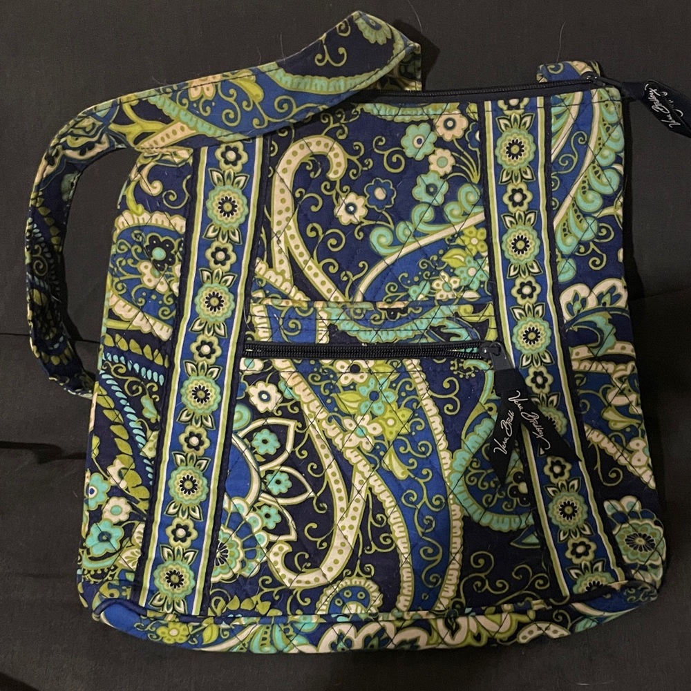 Vera Bradley Navy and Lime Crossbody Bag